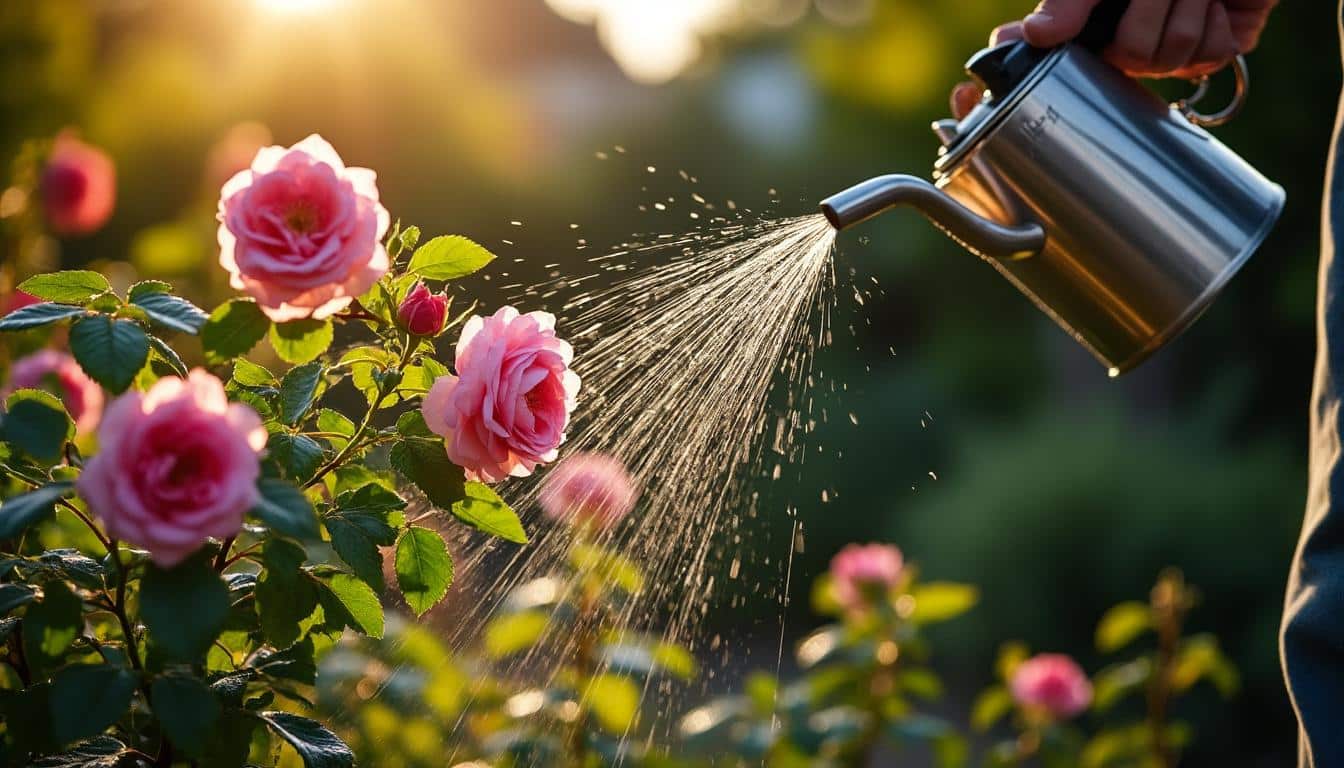 Illustration: Pourquoi l’arrosage du rosier est-il essentiel pour sa croissance et sa floraison ?