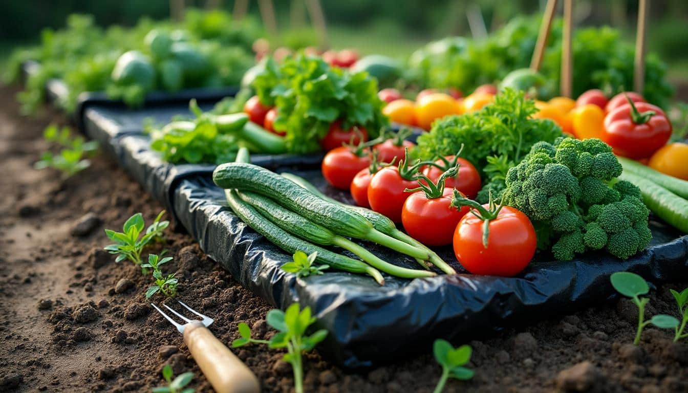 Paillage du potager avec une bâche plastique noire : mode d’emploi et conseils
