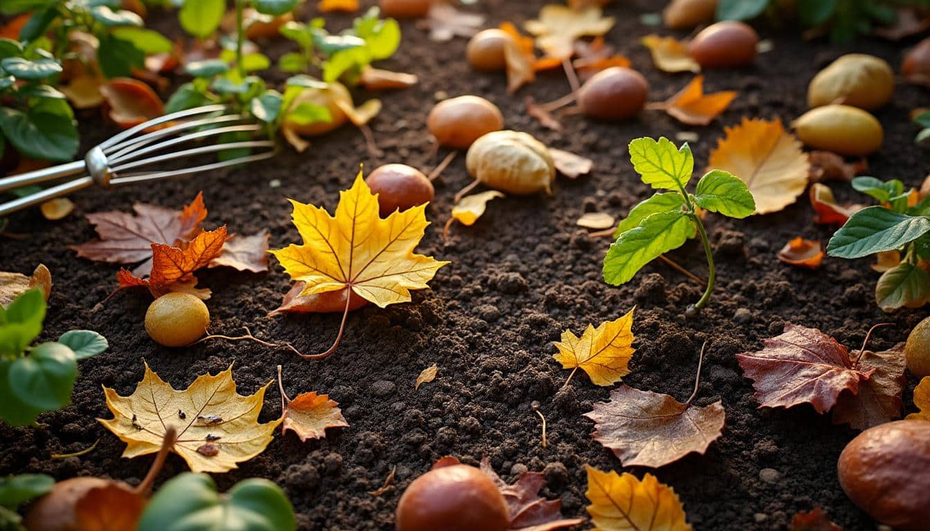 Illustration: Les secrets de la décomposition lente des feuilles mortes au jardin