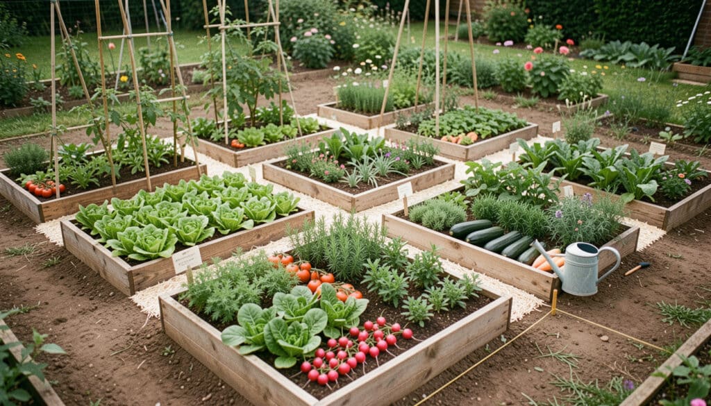 Plan d’un potager de 20 m² simple et productif