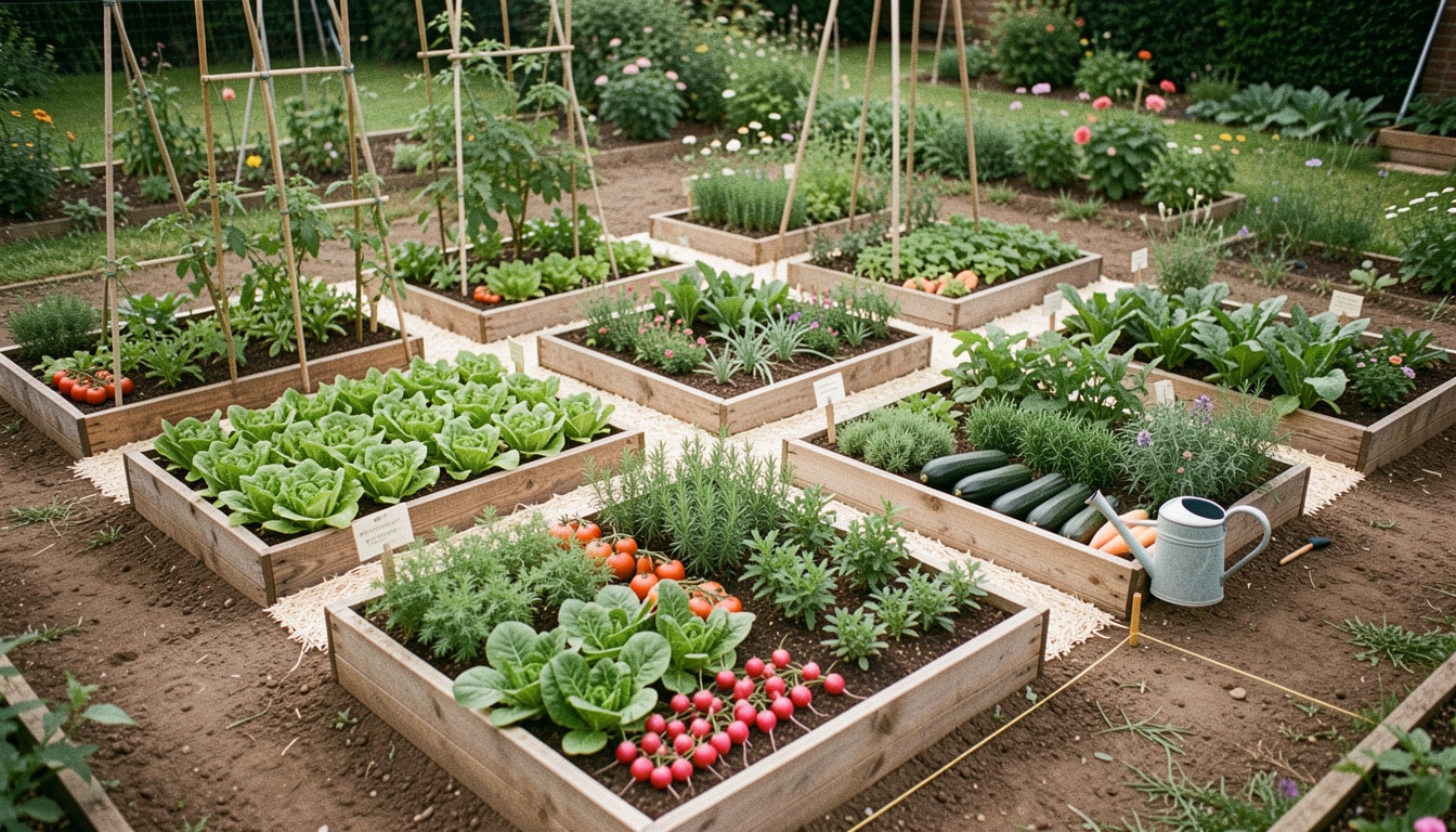 Plan d’un potager de 20 m² simple et productif